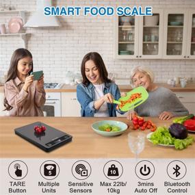 img 3 attached to BS ONE Kitchen Scale Digital Food Scale, 22lb Weight Grams and Oz with Bluetooth for Phone Connectivity and Tare Function, 1g/0.05oz Graduation Accuracy, Cooking and Baking Scale for Coffee, Black