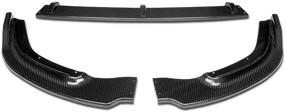 img 3 attached to 🚗 Carbon Fiber Front Bumper Lip Replacement with Vertical Stabilizers for 06-11 Honda Civic 4-Door - DNA Motoring 2-PU-680-R-RCF