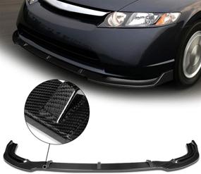 img 4 attached to 🚗 Carbon Fiber Front Bumper Lip Replacement with Vertical Stabilizers for 06-11 Honda Civic 4-Door - DNA Motoring 2-PU-680-R-RCF