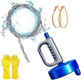 img 4 attached to 🚿 Thinvik 33Ft/10M Drain Snake Plumbing Auger: Remove Hair Clogs with Ease in Sink, Bathtub, Kitchen Drain, and Sewer – Heavy Duty Pipe Cleaner with Gloves