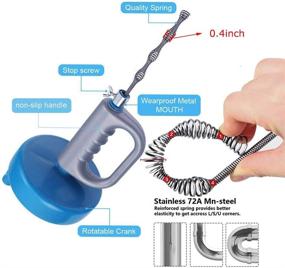 img 3 attached to 🚿 Thinvik 33Ft/10M Drain Snake Plumbing Auger: Remove Hair Clogs with Ease in Sink, Bathtub, Kitchen Drain, and Sewer – Heavy Duty Pipe Cleaner with Gloves