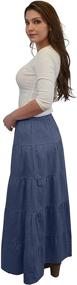 img 3 attached to 👗 Baby'O Women's Ankle Length Tiered Long Denim Prairie Skirt: Timeless Style with a Feminine Twist