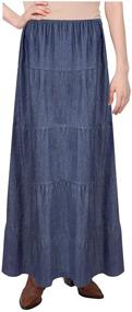 img 2 attached to 👗 Baby'O Women's Ankle Length Tiered Long Denim Prairie Skirt: Timeless Style with a Feminine Twist