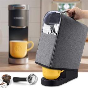 img 3 attached to 🔒 Прочный чехол CURMIO для Keurig K-Mini и K-Mini Plus - Защитите свой кофемашина с карманами для К-Капсул - Чехол высокого качества (только)