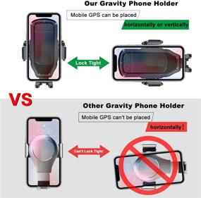 img 1 attached to 📱 Universal Car Phone Holder - Easy One-Hand Operation, Gravity Auto-Locking System for 3-6 inch Screen Smartphone & Other Devices - Black