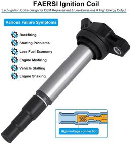 img 1 attached to 🔥 Набор катушек зажигания FAERSI из 4 штук - подходит для Toyota Corolla 2009-2017, Toyota Prius 2010-2016, Lexus CT200H, Matrix и Scion xD 08-14 - Заменяет UF596, GN10341, C1714