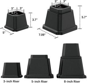 img 3 attached to 🛏️ Ножки-регуляторы мебели UUKING: настраиваемая высота 8, 5 или 3 дюйма, комплект из 4 мощных лифтов, черного цвета - поднимает до 1,500 фунтов для кроватей, диванов и столов.