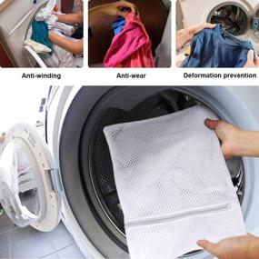 img 1 attached to 🧺 Extra Large Mesh Laundry Bag, 4 Pack Zippered Polyester Delicates Washing Bag: The Perfect Washer and Dryer Safe Lingerie Laundry Bag for Coats, Pants, Shirts, Socks, Sweaters, Bed Sheets, and Travel