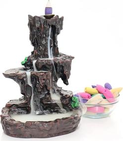 img 4 attached to 🏞️ Fall Backflow Waterfall Incense Burner with Resin Mountain Design, Decorative Home Incense Holder, Aromatherapy & Environmental Cleansing for an Attractive Ambiance