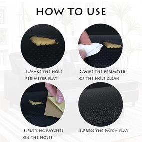 img 1 attached to 🔖 Premium Self-Adhesive Leather Repair Tape - 5Pcs 8x12 Inch Patch for Couch, Sofas, Handbags, Jackets, Furniture, Car Seats (Black)