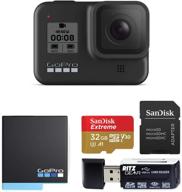 камера gopro hero8 black action camera bundle: sandisk 32гб 🎥 u3 карты памяти, дополнительный аккумулятор и кард-ридер ritz gear. логотип