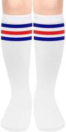 cotton toddler soccer socks: knee high striped tube socks for sporty boys and girls logo