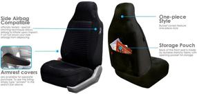 img 1 attached to FH Group FB107BLACK115 Premium Fabric Full Set Seat Cover - Airbag Compatible & Stylish Black Design