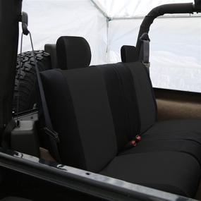 img 2 attached to FH Group FB107BLACK115 Premium Fabric Full Set Seat Cover - Airbag Compatible & Stylish Black Design