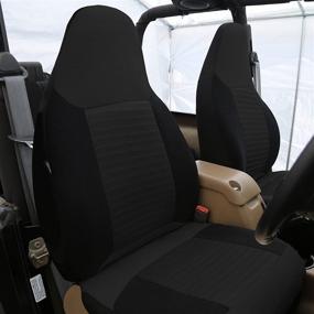 img 3 attached to FH Group FB107BLACK115 Premium Fabric Full Set Seat Cover - Airbag Compatible & Stylish Black Design