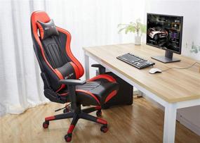 img 3 attached to 💺 Premium Bowthy Massage Gaming Chair: Ultimate Comfort for Adults - Ergonomic, Heavy Duty, Big & Tall - Red Racing Style - Headrest & Lumbar Support