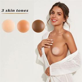 img 1 attached to PRETTYWELL Reusable Waterproof Silicone Nipple Covers for Women - Adhesive Nipple Petals, Nipple Pasties