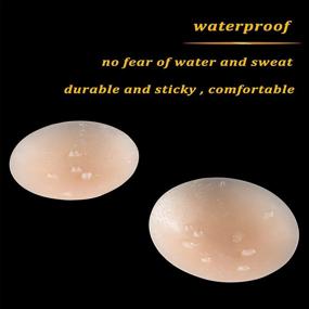 img 2 attached to PRETTYWELL Reusable Waterproof Silicone Nipple Covers for Women - Adhesive Nipple Petals, Nipple Pasties
