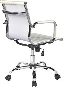 img 2 attached to White Mid-Back Leather Office Desk Chair WF-7160 by Winport Furniture - Single Stack