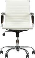 white mid-back leather office desk chair wf-7160 by winport furniture - single stack logo