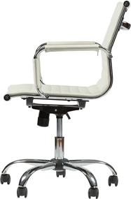 img 1 attached to White Mid-Back Leather Office Desk Chair WF-7160 by Winport Furniture - Single Stack