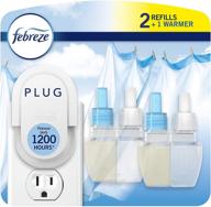 освежитель воздуха для розетки febreze: льняная свежесть и небо – уничтожитель неприятных запахов - набор на 100 дней (1 прибор + 2 заправки) логотип