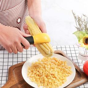 img 3 attached to 🌽 Efficient 2 Pack Corn Cob Stripper Tool: Professional Kernel Cutter, Good Grips Corn Peeler & Remover – Essential Kitchen Tools