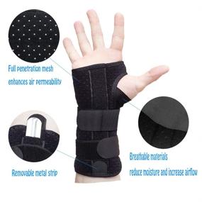 img 3 attached to 🤲 Wrist Support Brace - Carpal Tunnel Splint - Alleviates Wrist Pain, Sprains, Arthritis, Tendonitis, and RSI - Universal Adjustable Fit 5.5-7.8IN (Right) - Ideal for Men, Women & Children