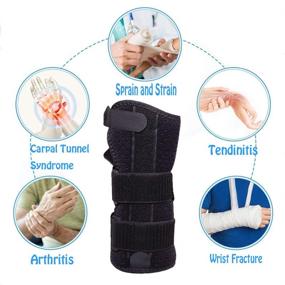 img 2 attached to 🤲 Wrist Support Brace - Carpal Tunnel Splint - Alleviates Wrist Pain, Sprains, Arthritis, Tendonitis, and RSI - Universal Adjustable Fit 5.5-7.8IN (Right) - Ideal for Men, Women & Children