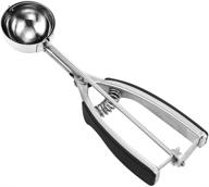 🍪 junadael j cookie scoop - high-quality stainless steel, ergonomic handle - perfect for scooping cookie dough (2 tbsp) - spring-loaded scooper in stylish black logo