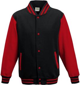 img 1 attached to 👕 AWDis Hoods Varsity Jacket White - Trendy Boys' Clothing with Style & Comfort