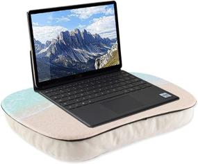 img 3 attached to 📚 QIELIZI Portable Lap Desk with Pillow Cushion - Laptop Stand for Home Office Students, Fits up to 15.6 inch Laptop, Book, Tablet (1-Sandbeach)