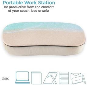 img 2 attached to 📚 QIELIZI Portable Lap Desk with Pillow Cushion - Laptop Stand for Home Office Students, Fits up to 15.6 inch Laptop, Book, Tablet (1-Sandbeach)