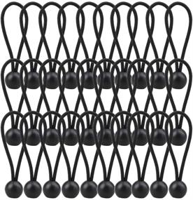 img 4 attached to 🔗 30 Pack AOPRIE Black Ball Bungee Cords - Heavy Duty 4-inch Tarp Bungee Balls, 4mm Thickness Weather Resistant Tie Down Strap for Camping, Tents, Cargo, Wire, and Hoses