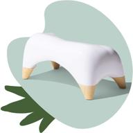 🚽 tushy ottoman: premium toilet stool for the bathroom - modern sleek design, 7.5" tall - white/bamboo, short logo