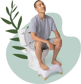 img 2 attached to 🚽 TUSHY Ottoman: Premium Toilet Stool for The Bathroom - Modern Sleek Design, 7.5" Tall - White/Bamboo, Short