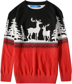 img 4 attached to 🎄 Shop the Cozy SSLR Crewneck Reindeer Pullover Christmas Boys' Clothing and Sweaters Collection