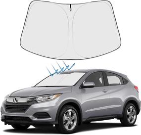 img 4 attached to 🌞 Custom Fit Foldable Sunshade Protector for Honda HR-V LX Sport EX EX-L - 2022-2015 Models | Upgrade Your Car Accessories for 2021