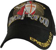 stylish black adjustable baseball cap: put on complete armor of god embroidered design logo