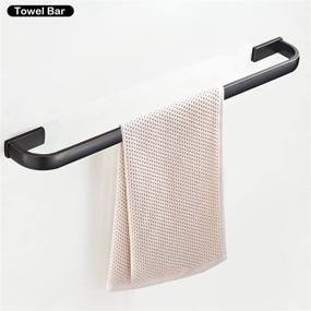 img 3 attached to 🚽 Oil Rubbed Bronze Hardware Accessories Set, 4 Piece Wall Mounted Bathroom Towel Bar Set 24 Inch Brass + Toilet Paper Towel Holder