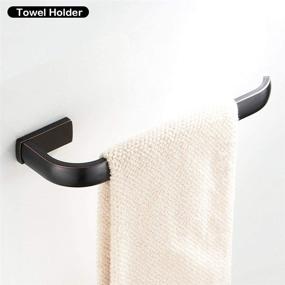 img 2 attached to 🚽 Oil Rubbed Bronze Hardware Accessories Set, 4 Piece Wall Mounted Bathroom Towel Bar Set 24 Inch Brass + Toilet Paper Towel Holder