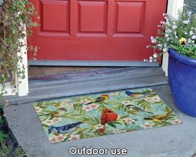 img 2 attached to 🐦 Toland Home Garden Bird Collage Decorative Floor Mat: Colorful Spring Flower Design, Birds, Cardinal, Jay - 18 x 30 Inch Doormat