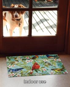 img 1 attached to 🐦 Toland Home Garden Bird Collage Decorative Floor Mat: Colorful Spring Flower Design, Birds, Cardinal, Jay - 18 x 30 Inch Doormat