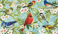 🐦 toland home garden bird collage decorative floor mat: colorful spring flower design, birds, cardinal, jay - 18 x 30 inch doormat logo
