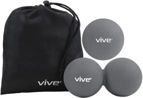 img 4 attached to 🏐 Vive Double Lacrosse Ball Massage - Peanut Foot Massager for Myofascial Release, Trigger Point &amp; Deep Tissue Roller - Firm Rubber Shape for Sore Muscles, Back, Neck, Pressure Point Self Pain Relief