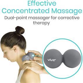 img 3 attached to 🏐 Vive Double Lacrosse Ball Massage - Peanut Foot Massager for Myofascial Release, Trigger Point &amp; Deep Tissue Roller - Firm Rubber Shape for Sore Muscles, Back, Neck, Pressure Point Self Pain Relief