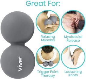 img 1 attached to 🏐 Vive Double Lacrosse Ball Massage - Peanut Foot Massager for Myofascial Release, Trigger Point &amp; Deep Tissue Roller - Firm Rubber Shape for Sore Muscles, Back, Neck, Pressure Point Self Pain Relief