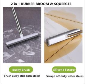 img 3 attached to 🐾 2-in-1 Pet Hair Remover Broom with Soft Bristles and Adjustable Stainless Steel Handle