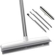 🐾 2-in-1 pet hair remover broom with soft bristles and adjustable stainless steel handle logo