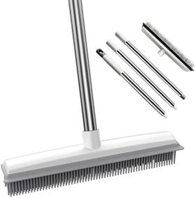 img 4 attached to 🐾 2-in-1 Pet Hair Remover Broom with Soft Bristles and Adjustable Stainless Steel Handle